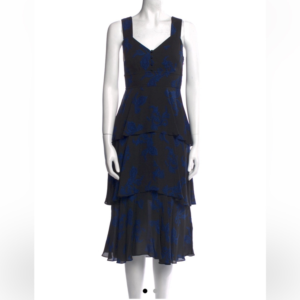 ALC Luna Silk Tiered Midi Dress - Picture 3 of 8
